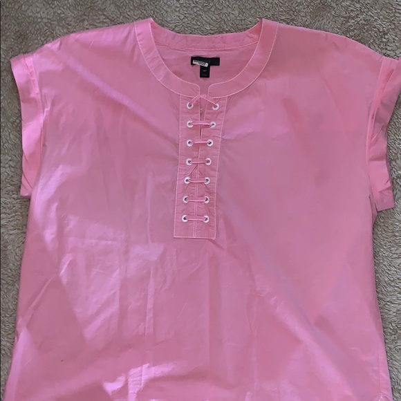 J Crew Pink Cotton Top Size 14 Tall - Picture 3 of 5